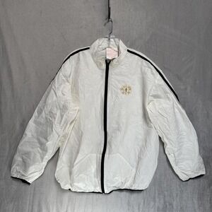 Gold's Gym Sauna Jacket Mens XL XXL White Zip Windbreaker Coat Training